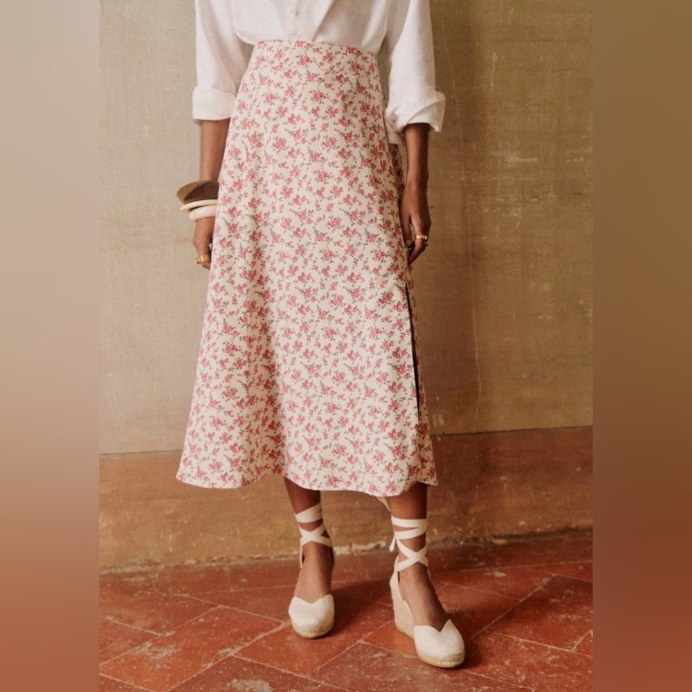 Floral Pink Midi Skirt